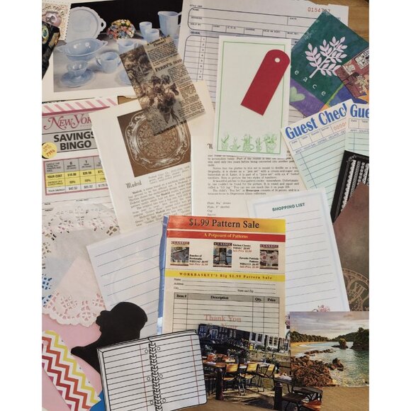 70 + Pcs Junk Journal Scrapbooking Destash Supplies Mixed Paper Bundle - Picture 3 of 9